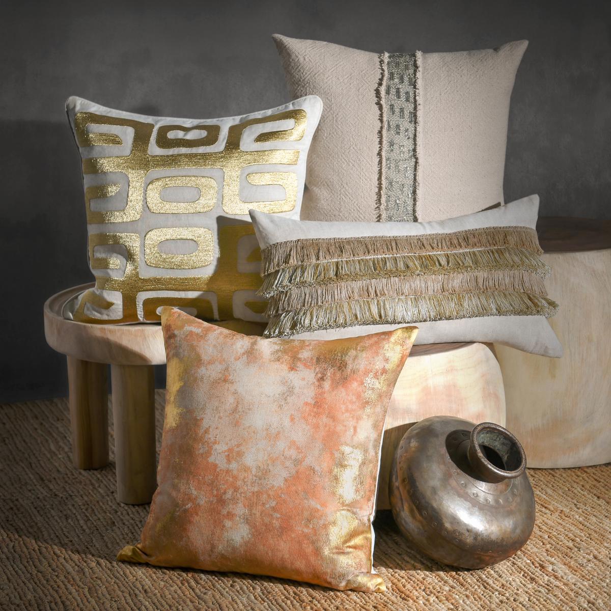 RO Lira Natural/Silver Multiple Sizes Throw Pillow by Classic Home at Eve Furniture