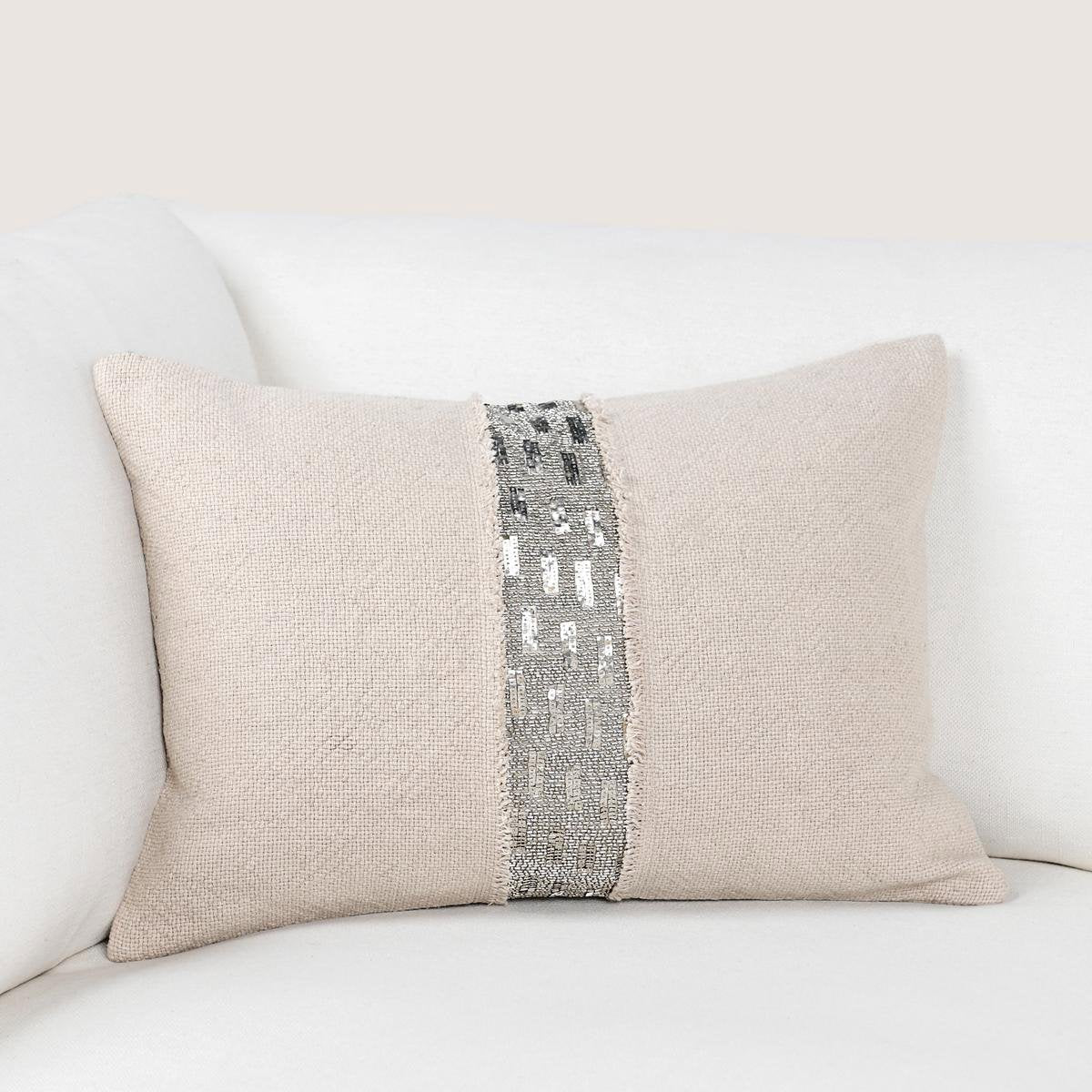 RO Lira Natural/Silver Multiple Sizes Throw Pillow (Set of 2) by Classic Home at Eve Furniture