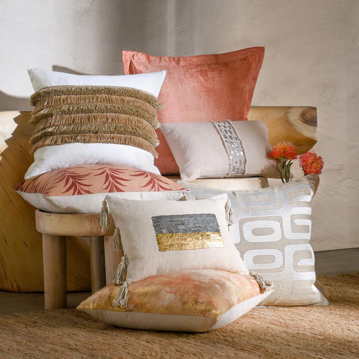 RO Safi Ivory/Natural 22x22 Throw Pillow (Set of 2) by Classic Home at Eve Furniture
