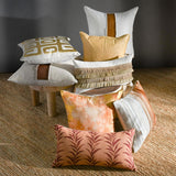 RO Zelo Natural/Gold 22x22 Throw Pillow (Set of 2) by Classic Home at Eve Furniture