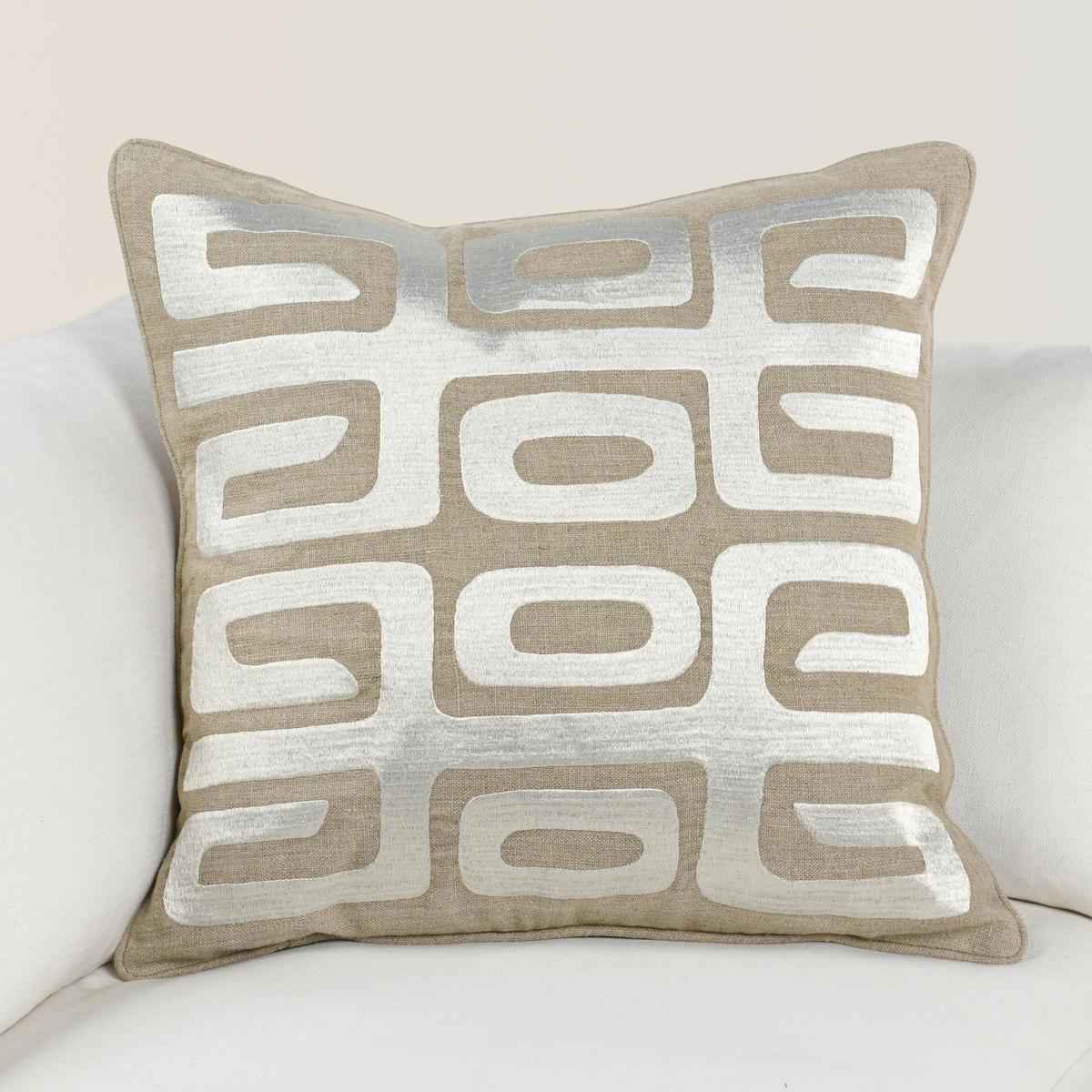 RO Zelo Tan/Silver 22x22 Throw Pillow (Set of 2) by Classic Home at Eve Furniture