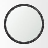 Roan Black Wood Beaded Wall Mirror by Mercana at Eve Furniture