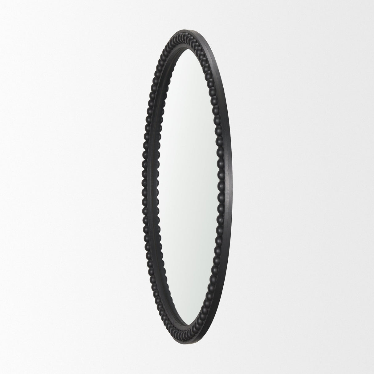 Roan Black Wood Beaded Wall Mirror by Mercana at Eve Furniture