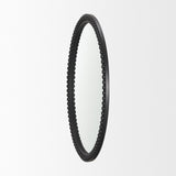 Roan Black Wood Beaded Wall Mirror by Mercana at Eve Furniture
