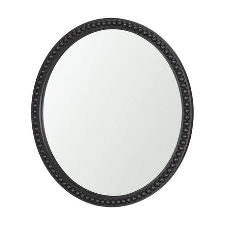 Roan Black Wood Beaded Wall Mirror by Mercana at Eve Furniture
