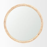 Roan Light Brown Wood Beaded Wall Mirror by Mercana at Eve Furniture