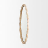 Roan Light Brown Wood Beaded Wall Mirror by Mercana at Eve Furniture
