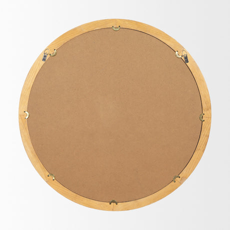 Roan Light Brown Wood Beaded Wall Mirror by Mercana at Eve Furniture