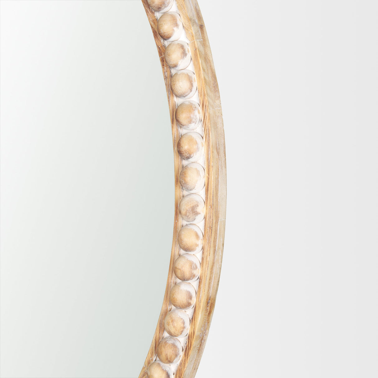 Roan Light Brown Wood Beaded Wall Mirror by Mercana at Eve Furniture
