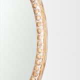Roan Light Brown Wood Beaded Wall Mirror by Mercana at Eve Furniture