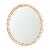 Roan Light Brown Wood Beaded Wall Mirror by Mercana at Eve Furniture