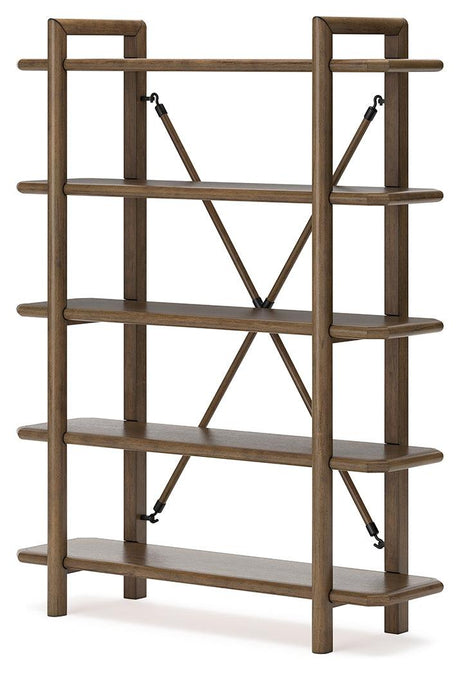 Roanhowe Brown 71" Bookcase by Ashley at Eve Furniture