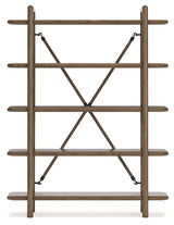 Roanhowe Brown 71" Bookcase by Ashley at Eve Furniture