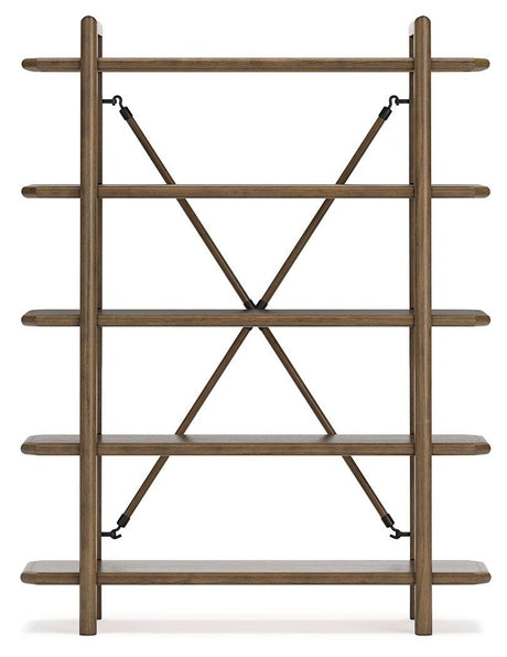 Roanhowe Brown 71" Bookcase by Ashley at Eve Furniture