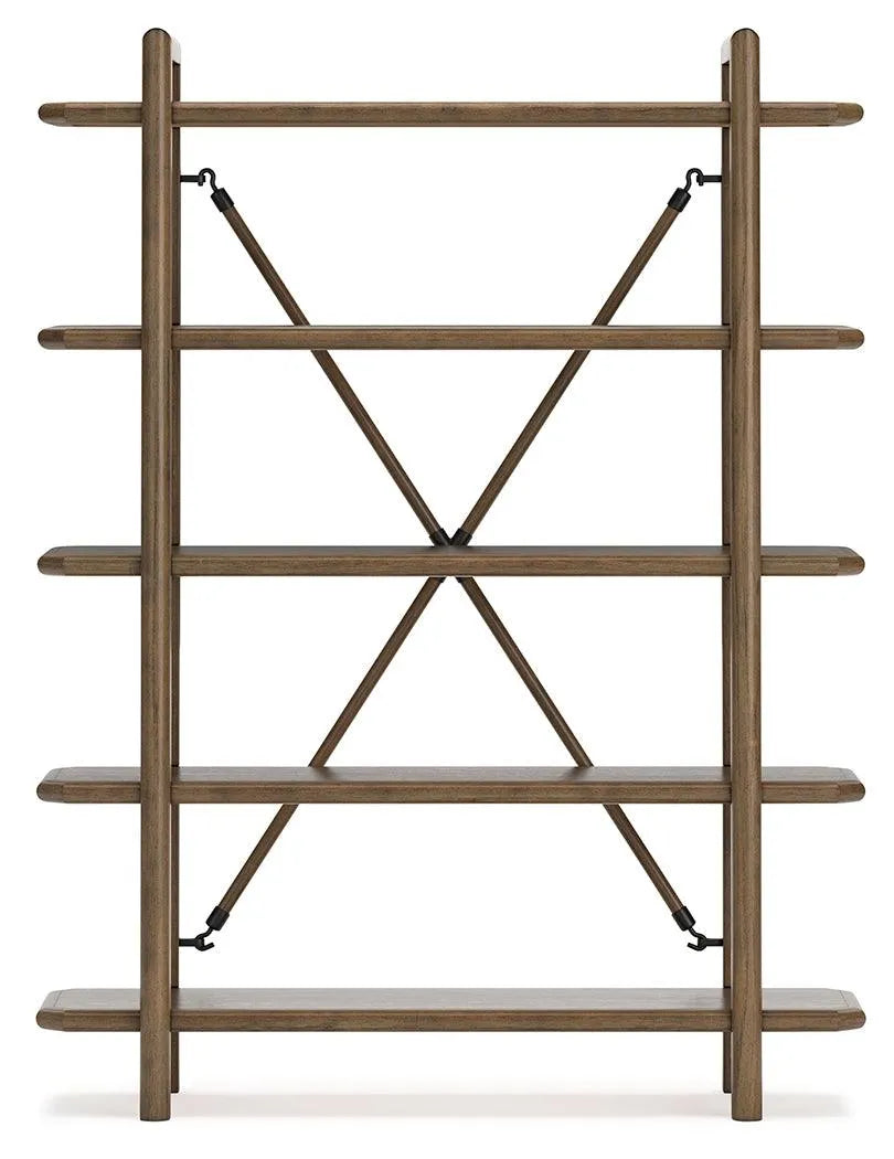 Roanhowe Brown 71" Bookcase by Ashley at Eve Furniture