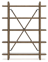 Roanhowe Brown 71" Bookcase by Ashley at Eve Furniture