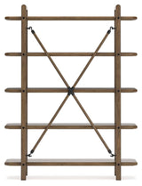 Roanhowe Brown 71" Bookcase by Ashley at Eve Furniture