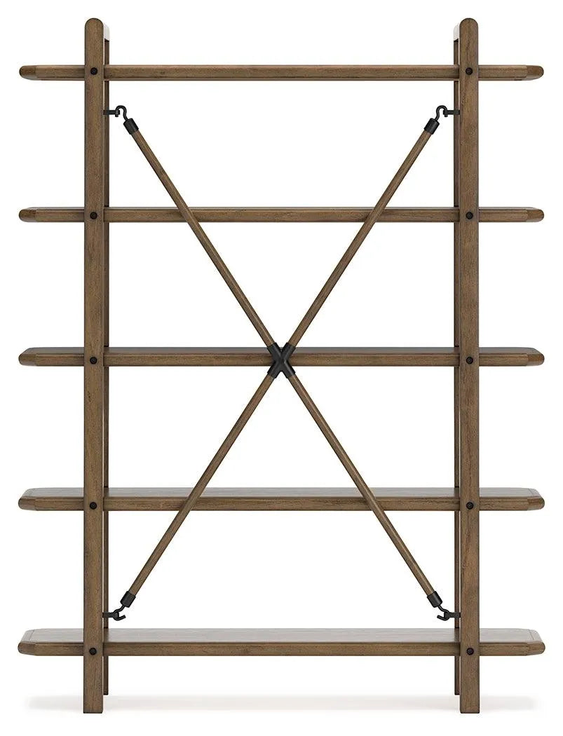 Roanhowe Brown 71" Bookcase by Ashley at Eve Furniture