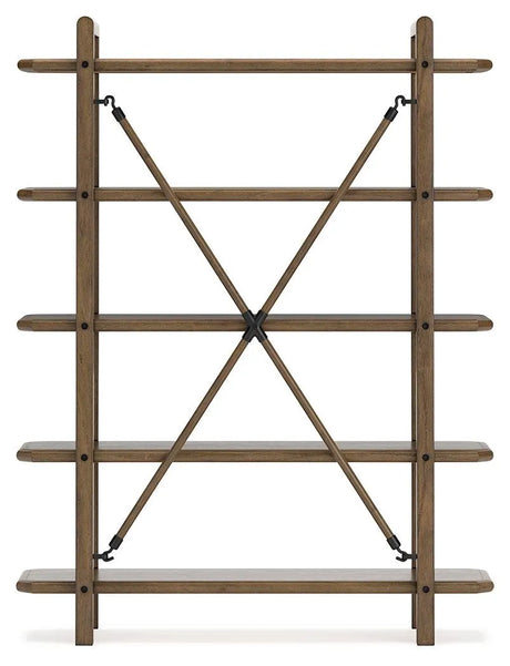 Roanhowe Brown 71" Bookcase by Ashley at Eve Furniture