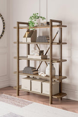 Roanhowe Brown 71" Bookcase by Ashley at Eve Furniture