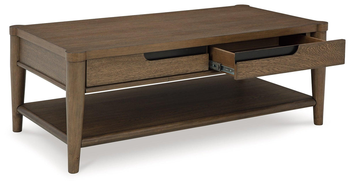 Roanhowe Brown Coffee Table by Ashley at Eve Furniture