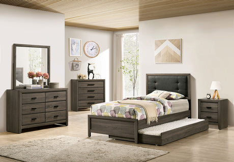 Roanne Gray/Charcoal Twin Bed by Furniture of America at Eve Furniture