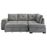 Roanne Grey Fabric Upholstered Sleeper Sectional Sofa by Coaster at Eve Furniture