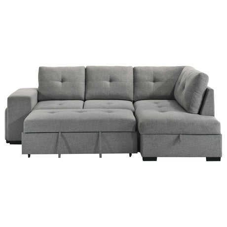 Roanne Grey Fabric Upholstered Sleeper Sectional Sofa by Coaster at Eve Furniture