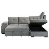 Roanne Grey Fabric Upholstered Sleeper Sectional Sofa by Coaster at Eve Furniture