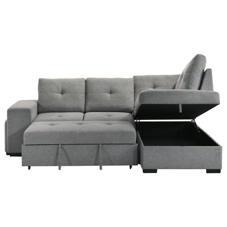 Roanne Grey Fabric Upholstered Sleeper Sectional Sofa by Coaster at Eve Furniture