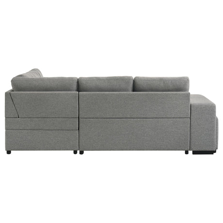 Roanne Grey Fabric Upholstered Sleeper Sectional Sofa by Coaster at Eve Furniture