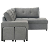 Roanne Grey Fabric Upholstered Sleeper Sectional Sofa by Coaster at Eve Furniture