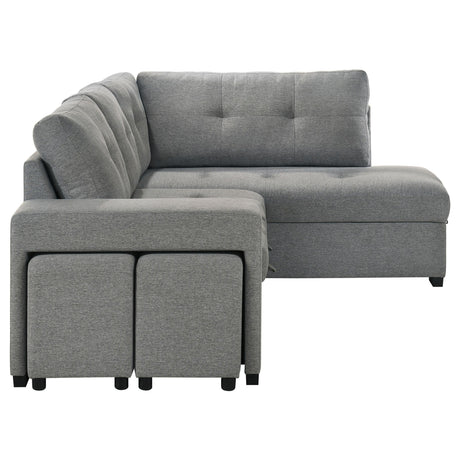 Roanne Grey Fabric Upholstered Sleeper Sectional Sofa by Coaster at Eve Furniture