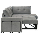 Roanne Grey Fabric Upholstered Sleeper Sectional Sofa by Coaster at Eve Furniture
