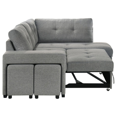 Roanne Grey Fabric Upholstered Sleeper Sectional Sofa by Coaster at Eve Furniture
