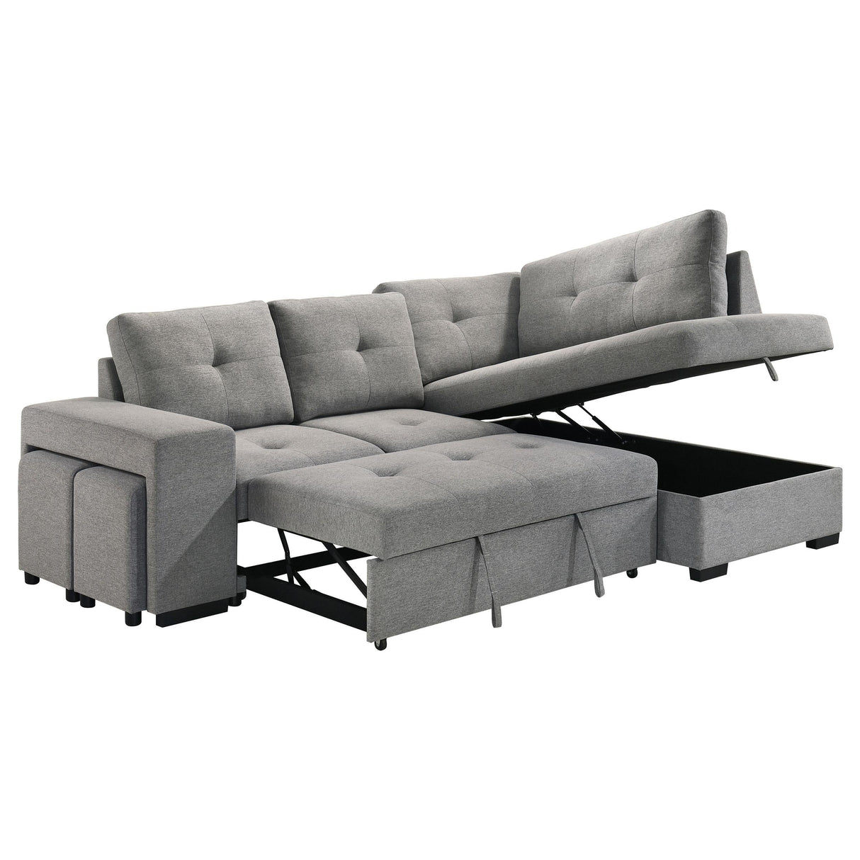 Roanne Grey Fabric Upholstered Sleeper Sectional Sofa by Coaster at Eve Furniture