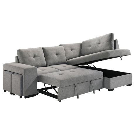 Roanne Grey Fabric Upholstered Sleeper Sectional Sofa by Coaster at Eve Furniture