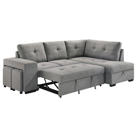 Roanne Grey Fabric Upholstered Sleeper Sectional Sofa by Coaster at Eve Furniture