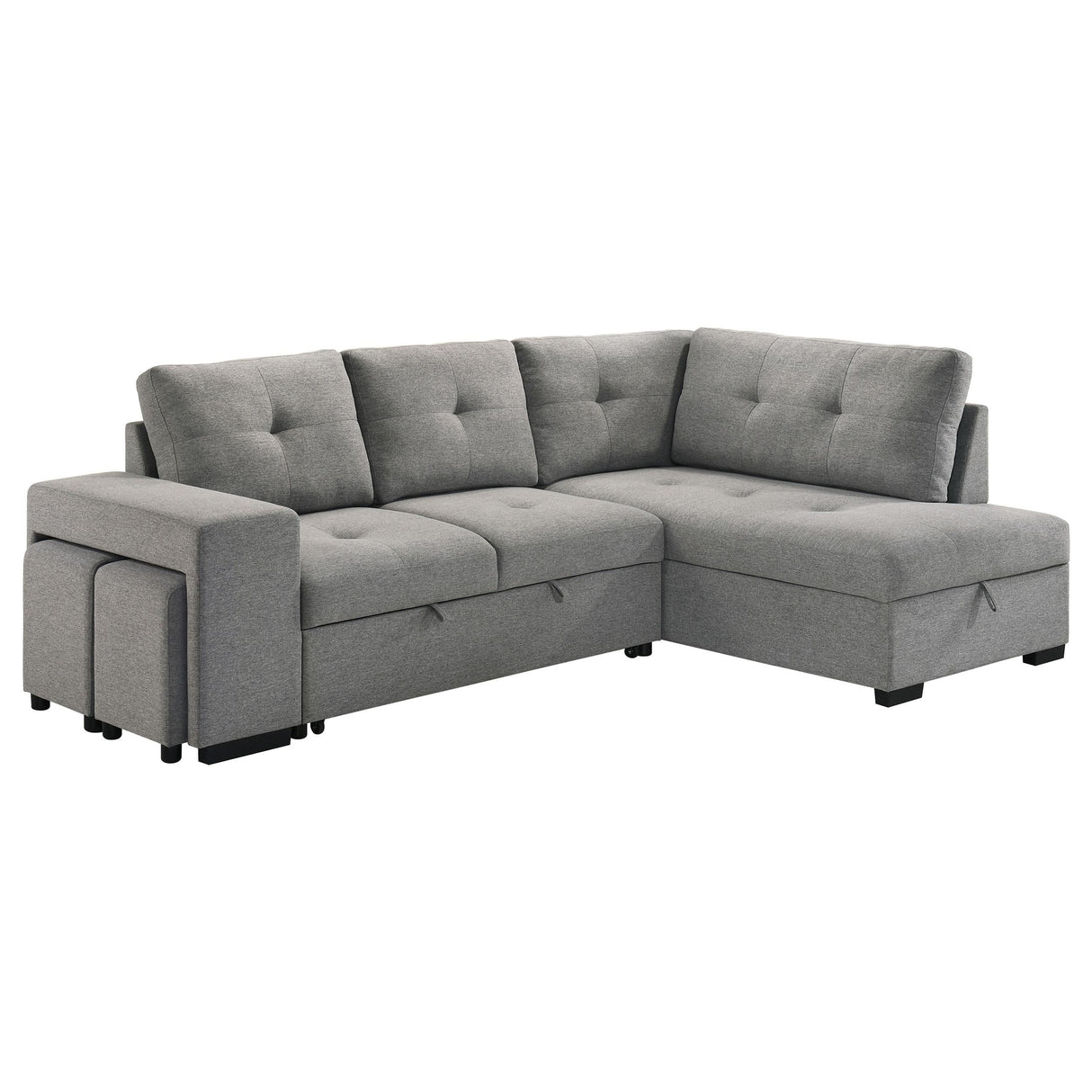 Roanne Grey Fabric Upholstered Sleeper Sectional Sofa by Coaster at Eve Furniture