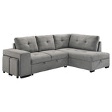 Roanne Grey Fabric Upholstered Sleeper Sectional Sofa by Coaster at Eve Furniture