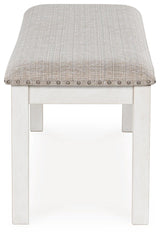 Robbinsdale Antique White 48" Dining Bench by Ashley at Eve Furniture