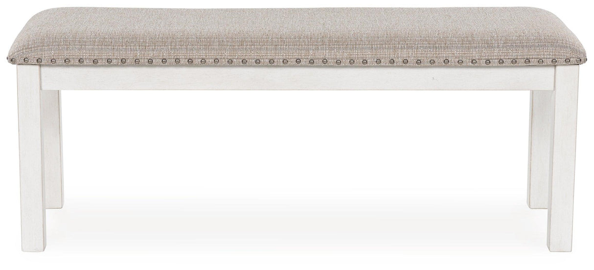 Robbinsdale Antique White 48" Dining Bench by Ashley at Eve Furniture