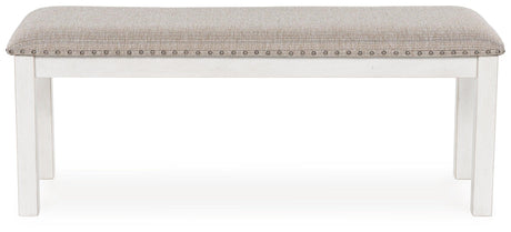 Robbinsdale Antique White 48" Dining Bench by Ashley at Eve Furniture