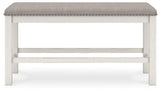 Robbinsdale Antique White 49" Counter Height Dining Bench by Ashley at Eve Furniture