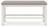 Robbinsdale Antique White 49" Counter Height Dining Bench by Ashley at Eve Furniture