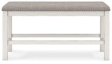Robbinsdale Antique White 49" Counter Height Dining Bench by Ashley at Eve Furniture