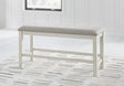 Robbinsdale Antique White 49" Counter Height Dining Bench by Ashley at Eve Furniture