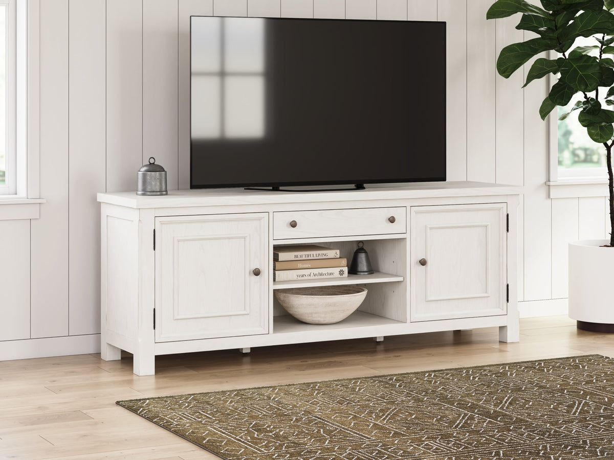 Robbinsdale Antique White 72" TV Stand by Ashley at Eve Furniture