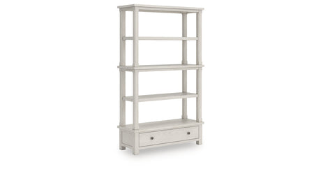 Robbinsdale Antique White 75" Bookcase by Ashley at Eve Furniture
