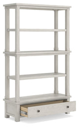 Robbinsdale Antique White 75" Bookcase by Ashley at Eve Furniture